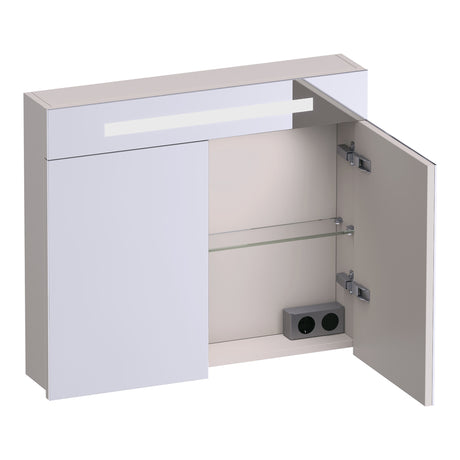 BRAUER Promise spiegelkast 80 met verlichting 2 spiegeldeuren mat zand SK-PR80MS