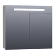 BRAUER Promise spiegelkast 80 met directe verlichting 2 enkelzijdige spiegeldeuren mat taupe SK-PR80MT