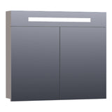 BRAUER Promise spiegelkast 80 met directe verlichting 2 enkelzijdige spiegeldeuren mat taupe SK-PR80MT