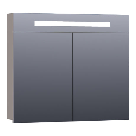 BRAUER Promise spiegelkast 80 met directe verlichting 2 enkelzijdige spiegeldeuren mat taupe SK-PR80MT