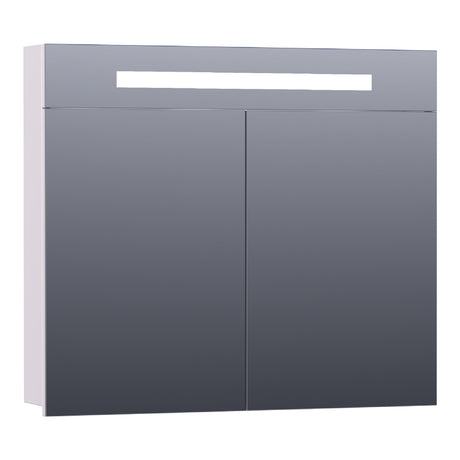 BRAUER Promise spiegelkast 80 met directe verlichting 2 enkelzijdige spiegeldeuren mat wit SK-PR80MW