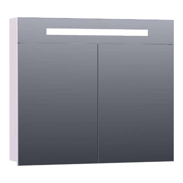 BRAUER Promise spiegelkast 80 met directe verlichting 2 enkelzijdige spiegeldeuren mat wit SK-PR80MW