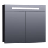 BRAUER Promise spiegelkast 80 met directe verlichting 2 enkelzijdige spiegeldeuren mat zwart SK-PR80MZ