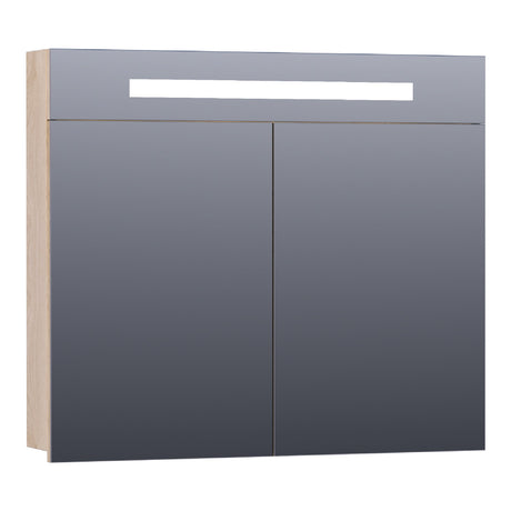 BRAUER Promise spiegelkast 80 met directe verlichting 2 enkelzijdige spiegeldeuren Sunlit SK-PR80SL