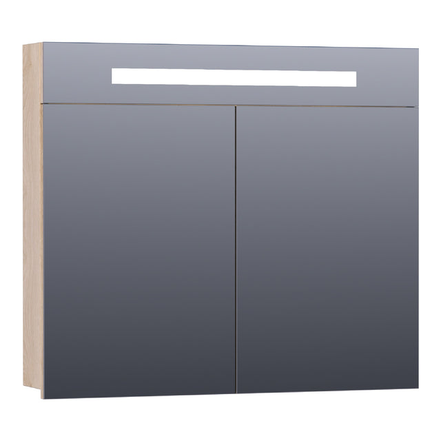 BRAUER Promise spiegelkast 80 met directe verlichting 2 enkelzijdige spiegeldeuren Sunlit SK-PR80SL