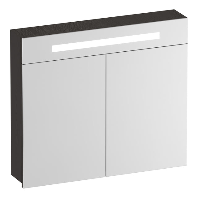 BRAUER Promise spiegelkast 80 met verlichting 2 spiegeldeuren Timber Anthracite SK-PR80TA