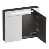 BRAUER Promise spiegelkast 80 met verlichting 2 spiegeldeuren Timber Anthracite SK-PR80TA