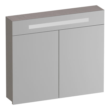 BRAUER Promise spiegelkast 80 met verlichting 2 spiegeldeuren Timber Greige SK-PR80TE