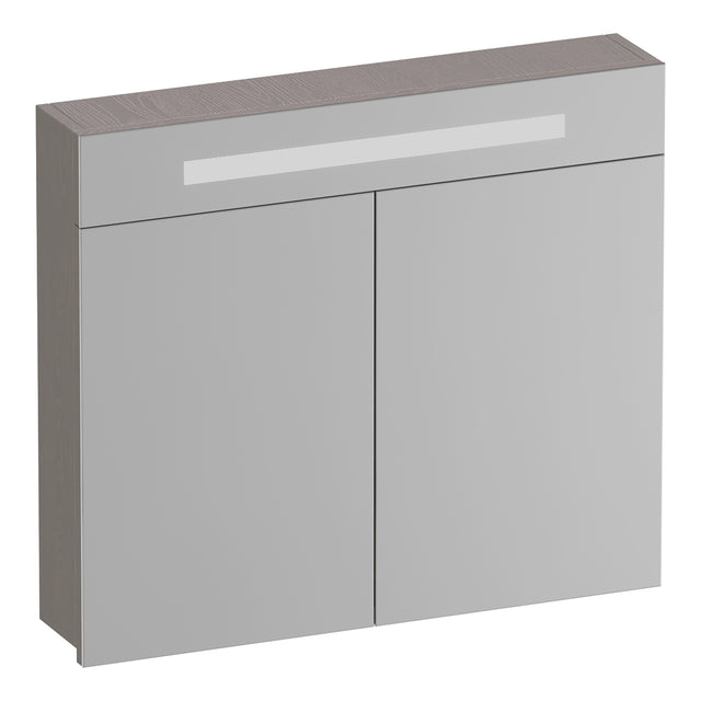 BRAUER Promise spiegelkast 80 met verlichting 2 spiegeldeuren Timber Greige SK-PR80TE