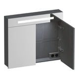 BRAUER Promise spiegelkast 80 met verlichting 2 spiegeldeuren Timber Grey SK-PR80TG