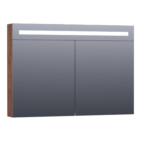 BRAUER Promise Deluxe spiegelkast 100 met directe verlichting 2 dubbelzijdige spiegeldeuren Forest Cacao SK-PRD100FC