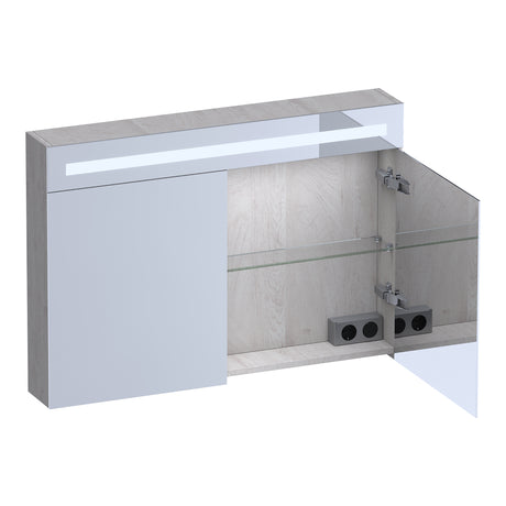 BRAUER Promise Deluxe spiegelkast 100 met verlichting 2 dubbelzijdige spiegeldeuren Forest Seashell SK-PRD100FS
