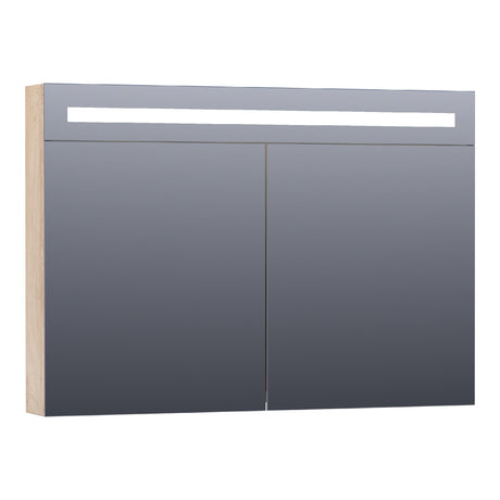 BRAUER Promise Deluxe spiegelkast 100 met directe verlichting 2 dubbelzijdige spiegeldeuren Forest Wheat SK-PRD100FW