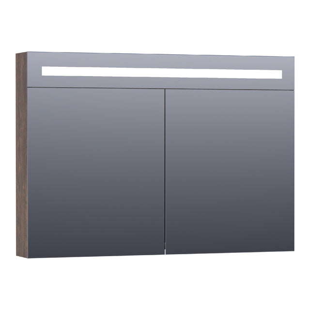 BRAUER Promise Deluxe spiegelkast 100 met directe verlichting 2 dubbelzijdige spiegeldeuren Grove SK-PRD100GR