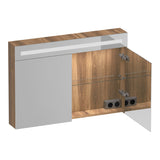 BRAUER Promise Deluxe spiegelkast 100 met verlichting 2 dubbelzijdige spiegeldeuren Honey SK-PRD100HO