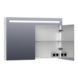 BRAUER Promise Deluxe spiegelkast 100 met directe verlichting 2 dubbelzijdige spiegeldeuren hoogglans wit SK-PRD100HW