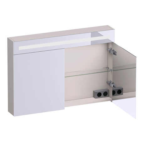 BRAUER Promise Deluxe spiegelkast 100 met verlichting 2 dubbelzijdige spiegeldeuren mat zand SK-PRD100MS