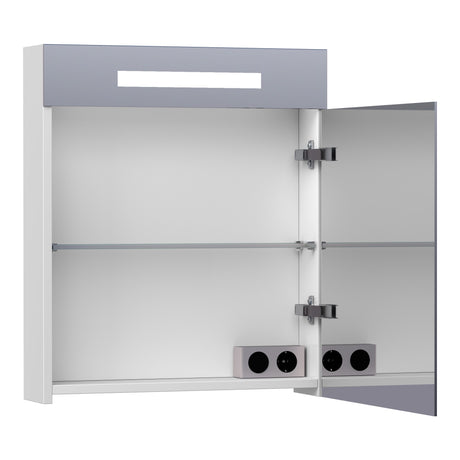 BRAUER Promise Deluxe spiegelkast 100 met directe verlichting 2 dubbelzijdige spiegeldeuren mat wit SK-PRD100MW
