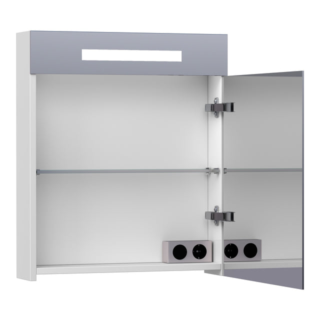 BRAUER Promise Deluxe spiegelkast 100 met directe verlichting 2 dubbelzijdige spiegeldeuren mat wit SK-PRD100MW