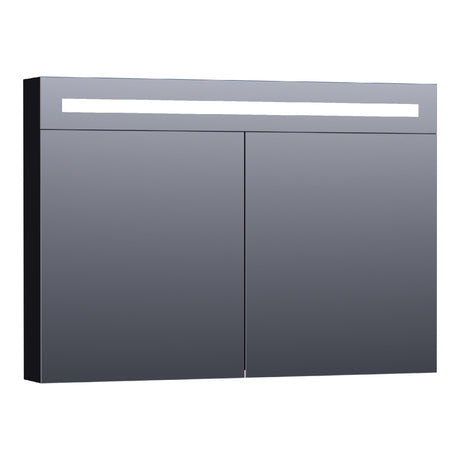 BRAUER Promise Deluxe spiegelkast 100 met directe verlichting 2 dubbelzijdige spiegeldeuren mat zwart SK-PRD100MZ