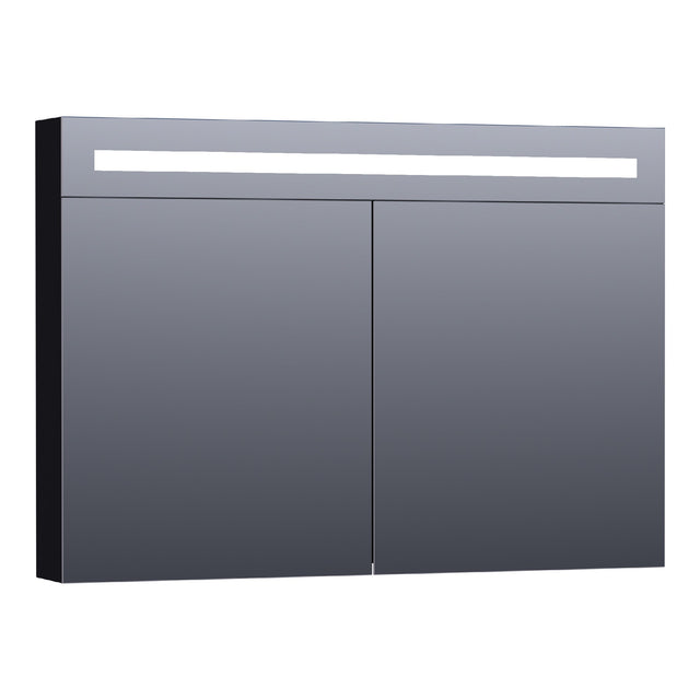 BRAUER Promise Deluxe spiegelkast 100 met directe verlichting 2 dubbelzijdige spiegeldeuren mat zwart SK-PRD100MZ