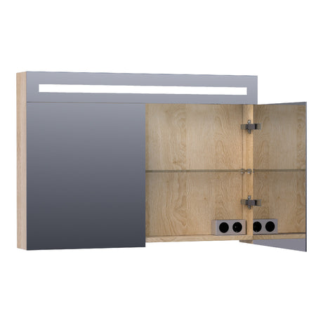 BRAUER Promise Deluxe spiegelkast 100 met directe verlichting 2 dubbelzijdige spiegeldeuren Sunlit SK-PRD100SL