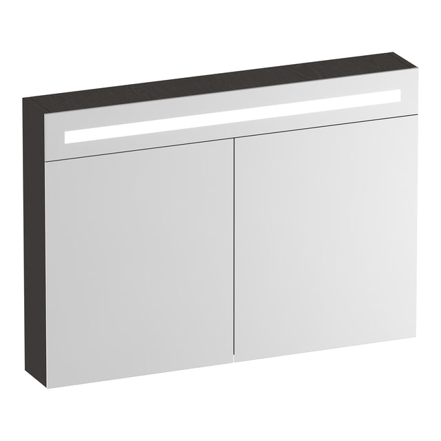 BRAUER Promise Deluxe spiegelkast 100 met verlichting 2 dubbelzijdige spiegeldeuren Timber Anthracite SK-PRD100TA