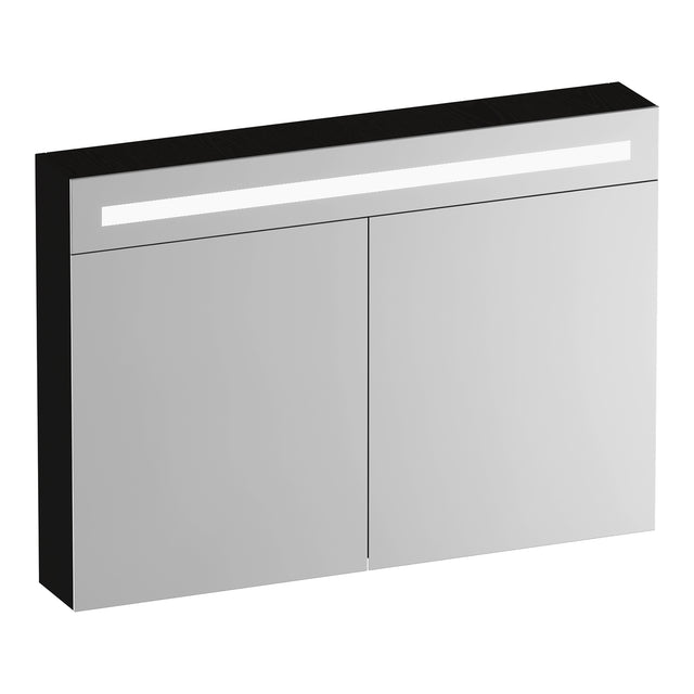 BRAUER Promise Deluxe spiegelkast 100 met verlichting 2 dubbelzijdige spiegeldeuren Timber Black SK-PRD100TB