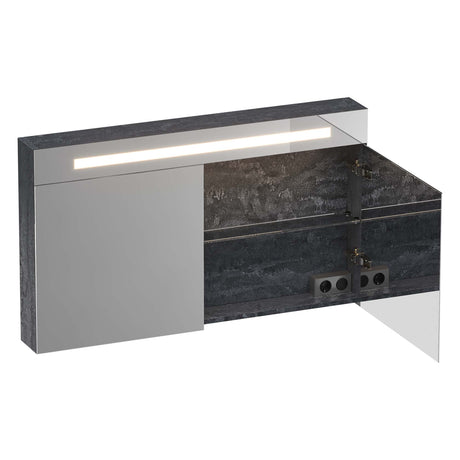 BRAUER Promise Deluxe spiegelkast 120 met directe verlichting 2 dubbelzijdige spiegeldeuren Damascus SK-PRD120DA