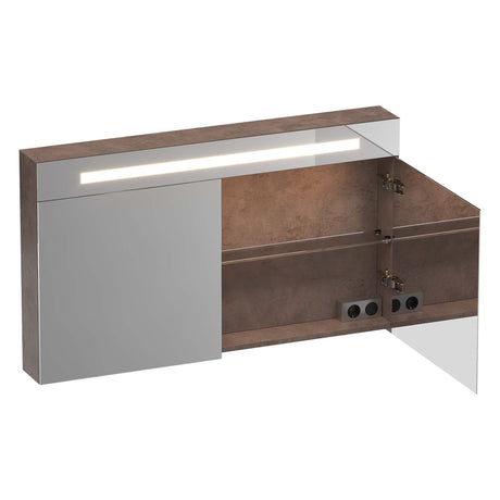 BRAUER Promise Deluxe spiegelkast 120 met directe verlichting 2 dubbelzijdige spiegeldeuren Erosion SK-PRD120ER