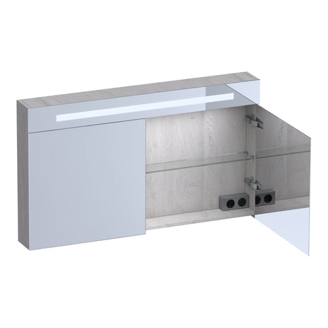 BRAUER Promise Deluxe spiegelkast 120 met verlichting 2 dubbelzijdige spiegeldeuren Forest Seashell SK-PRD120FS