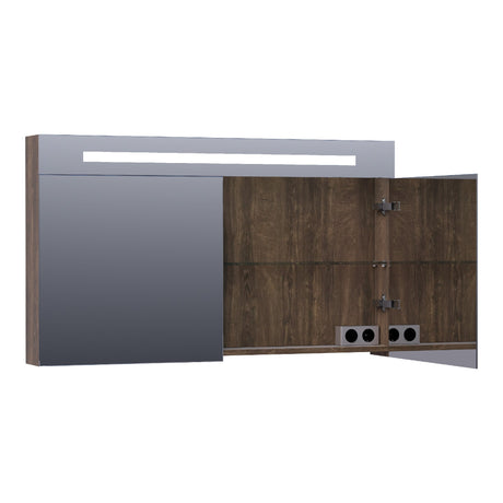 BRAUER Promise Deluxe spiegelkast 120 met directe verlichting 2 dubbelzijdige spiegeldeuren Grove SK-PRD120GR