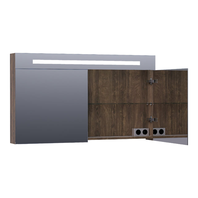 BRAUER Promise Deluxe spiegelkast 120 met directe verlichting 2 dubbelzijdige spiegeldeuren Grove SK-PRD120GR