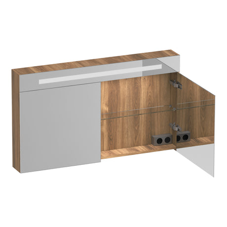 BRAUER Promise Deluxe spiegelkast 120 met verlichting 2 dubbelzijdige spiegeldeuren Honey SK-PRD120HO
