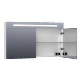 BRAUER Promise Deluxe spiegelkast 120 met directe verlichting 2 dubbelzijdige spiegeldeuren hoogglans wit SK-PRD120HW