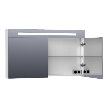 BRAUER Promise Deluxe spiegelkast 120 met directe verlichting 2 dubbelzijdige spiegeldeuren hoogglans wit SK-PRD120HW