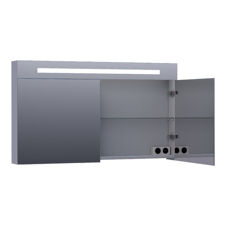 BRAUER Promise Deluxe spiegelkast 120 met directe verlichting 2 dubbelzijdige spiegeldeuren mat grijs SK-PRD120MG