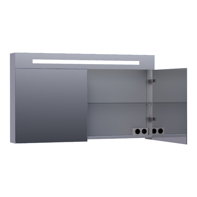 BRAUER Promise Deluxe spiegelkast 120 met directe verlichting 2 dubbelzijdige spiegeldeuren mat grijs SK-PRD120MG
