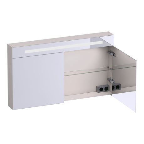 BRAUER Promise Deluxe spiegelkast 120 met verlichting 2 dubbelzijdige spiegeldeuren mat zand SK-PRD120MS