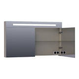 BRAUER Promise Deluxe spiegelkast 120 met directe verlichting 2 dubbelzijdige spiegeldeuren mat taupe SK-PRD120MT