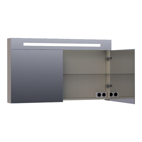 BRAUER Promise Deluxe spiegelkast 120 met directe verlichting 2 dubbelzijdige spiegeldeuren mat taupe SK-PRD120MT