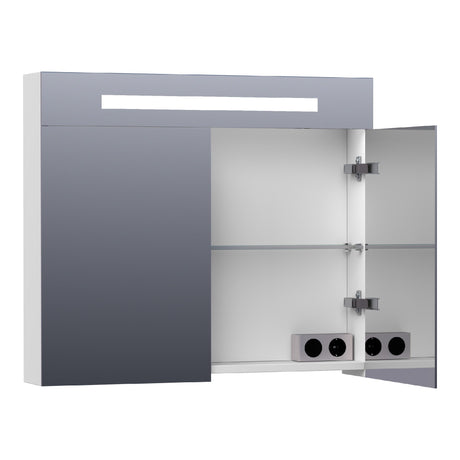BRAUER Promise Deluxe spiegelkast 120 met directe verlichting 2 dubbelzijdige spiegeldeuren mat wit SK-PRD120MW