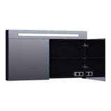 BRAUER Promise Deluxe spiegelkast 120 met directe verlichting 2 dubbelzijdige spiegeldeuren mat zwart SK-PRD120MZ