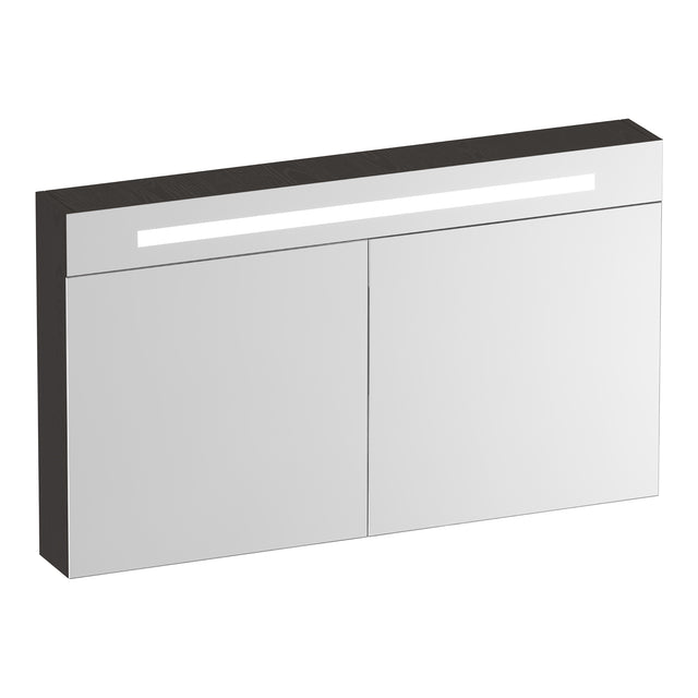 BRAUER Promise Deluxe spiegelkast 120 met verlichting 2 dubbelzijdige spiegeldeuren Timber Anthracite SK-PRD120TA