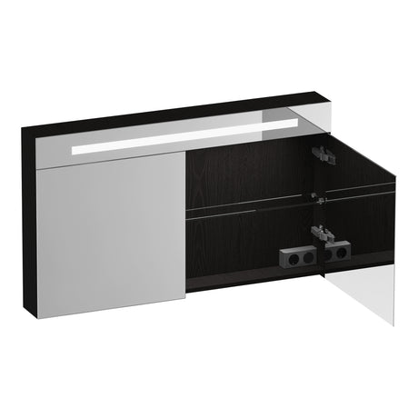 BRAUER Promise Deluxe spiegelkast 120 met verlichting 2 dubbelzijdige spiegeldeuren Timber Black SK-PRD120TB