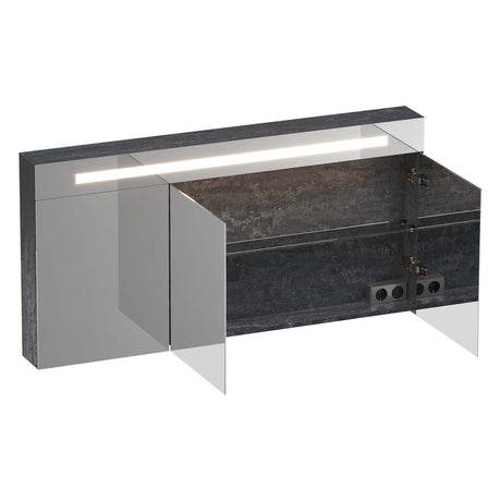 BRAUER Promise Deluxe spiegelkast 140 met directe verlichting 3 dubbelzijdige spiegeldeuren Damascus SK-PRD140DA
