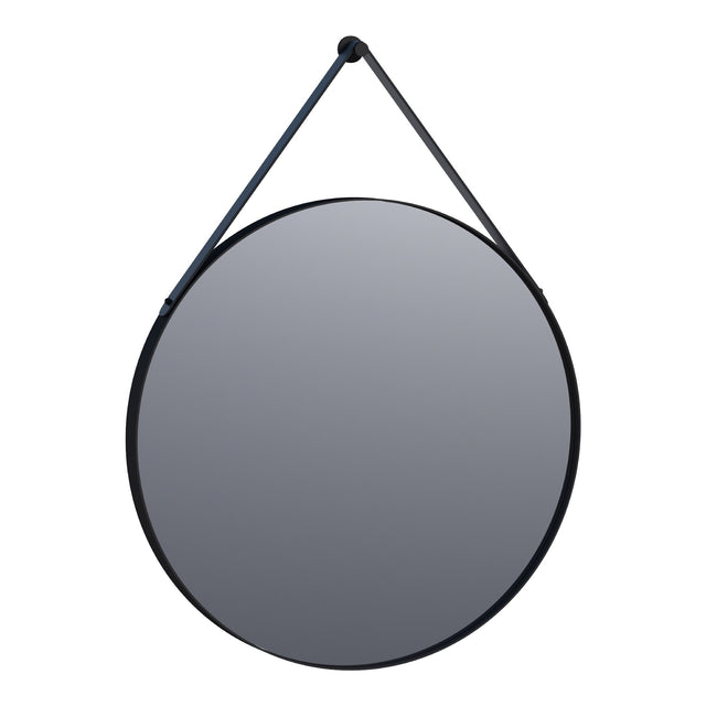 BRAUER Onyx spiegel 70 rond met zwarte ophangband en zwart geborsteld frame SP-ON70ROOZ