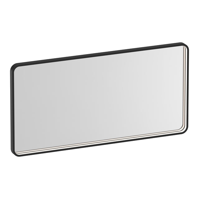 BRAUER Sapphire spiegel 100 rechthoekig afgerond mat zwart frame met directe LED-verlichting met dim- en kleurfunctie en afstandsbediening SP-SA100RAS