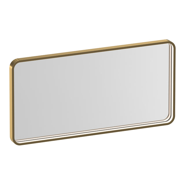 BRAUER Sapphire spiegel 80 rechthoekig afgerond goud frame met directe LED-verlichting met dim- en kleurfunctie en afstandsbediening SP-SA80RAGG