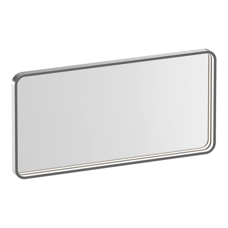 BRAUER Sapphire spiegel 80 rechthoekig afgerond RVS-kleurig frame met directe LED-verlichting met dim- en kleurfunctie en afstandsbediening SP-SA80RANG